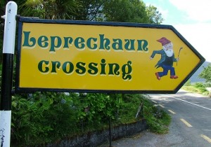 sign leprechaun crossing